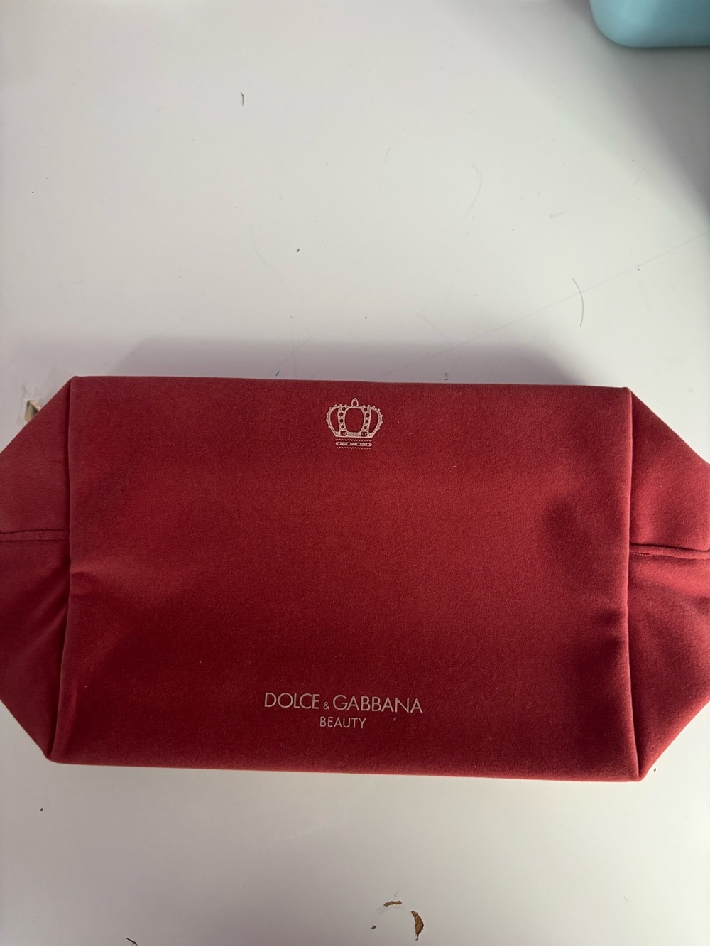 Dolce & Gabbana Red Cosmetic Pouch with Crown Logo